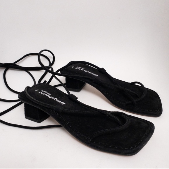 JEFFREY CAMPBELL Kaine Wraparound Tie Sandal Black Size 6.5 - Picture 2 of 9